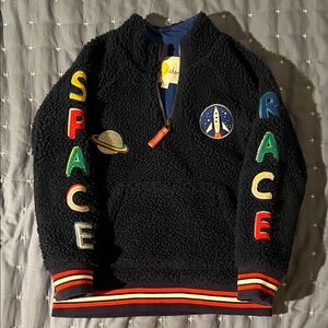 Mini Boden Navy Space Fleece Jacket